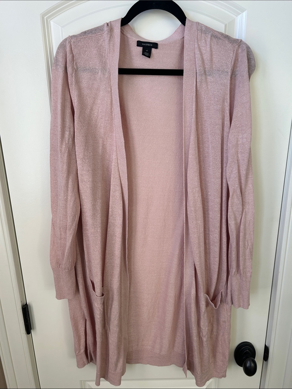 Halogen Dusty Rose Open-Front Lightweight Cardigan